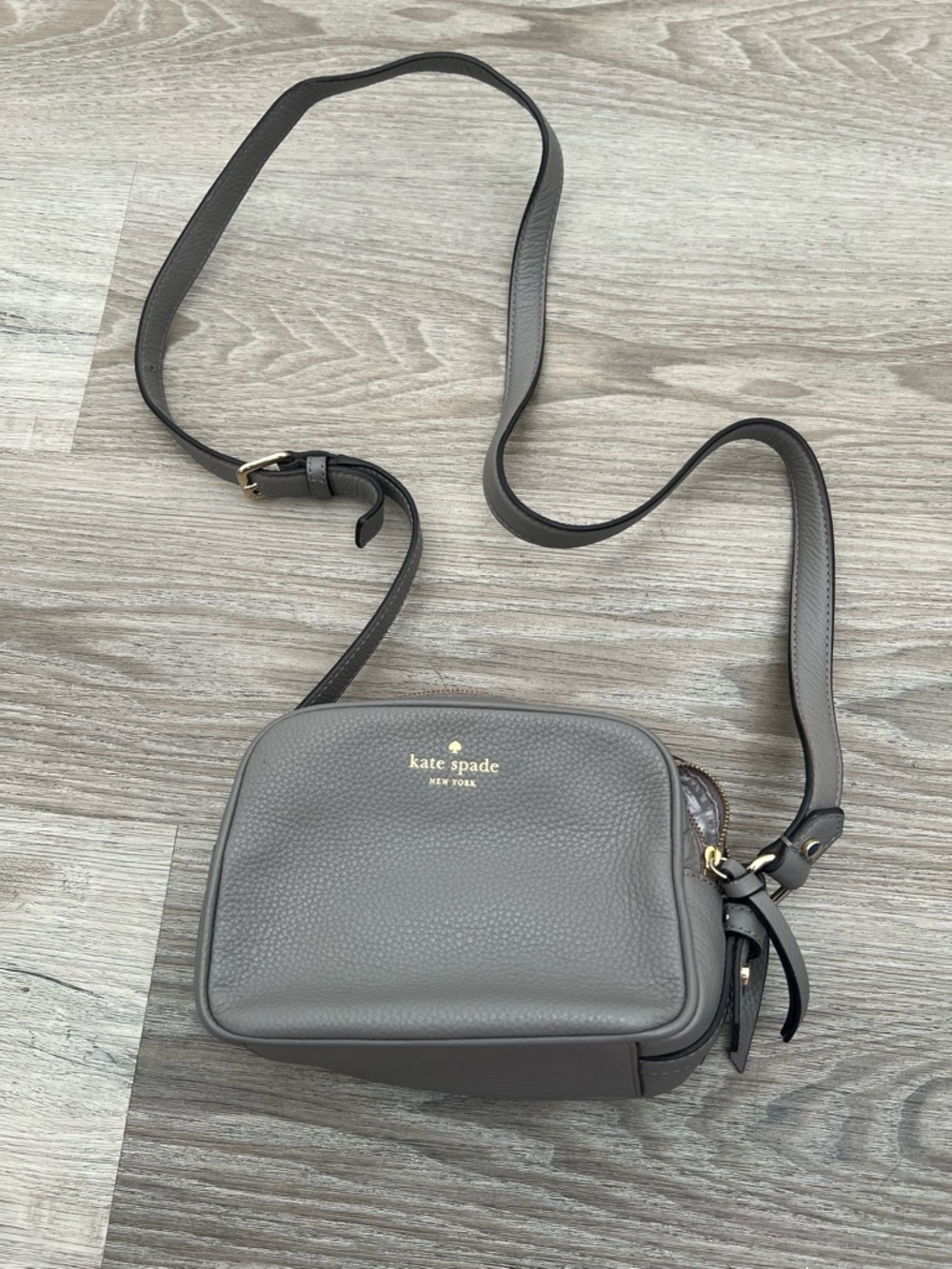 kate spade Pebbled Leather Crossbody - Gray